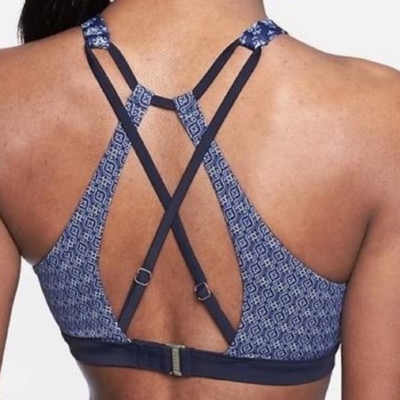 Athleta Aqualuxe Tangier Bikini Top  38 B/C Blue NEW - Picture 2 of 5